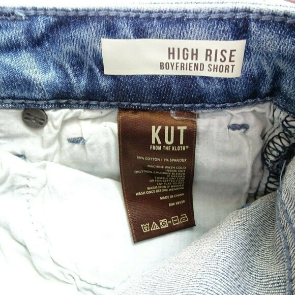 New KUT From The Kloth Boyfriend Denim Shorts Hi-Rise Exposed Button-Fly 4 - Picture 6 of 12